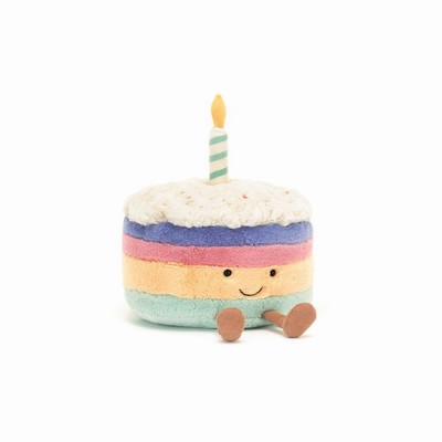 Jellycat Rainbow Birthday Cake UK | 08264LSGB